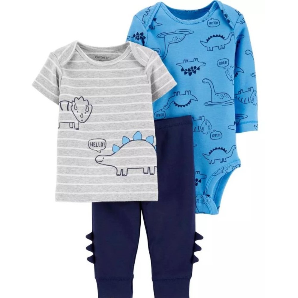 Baby Boy Carter's 3-Piece Dinosaur print Set 12 Months